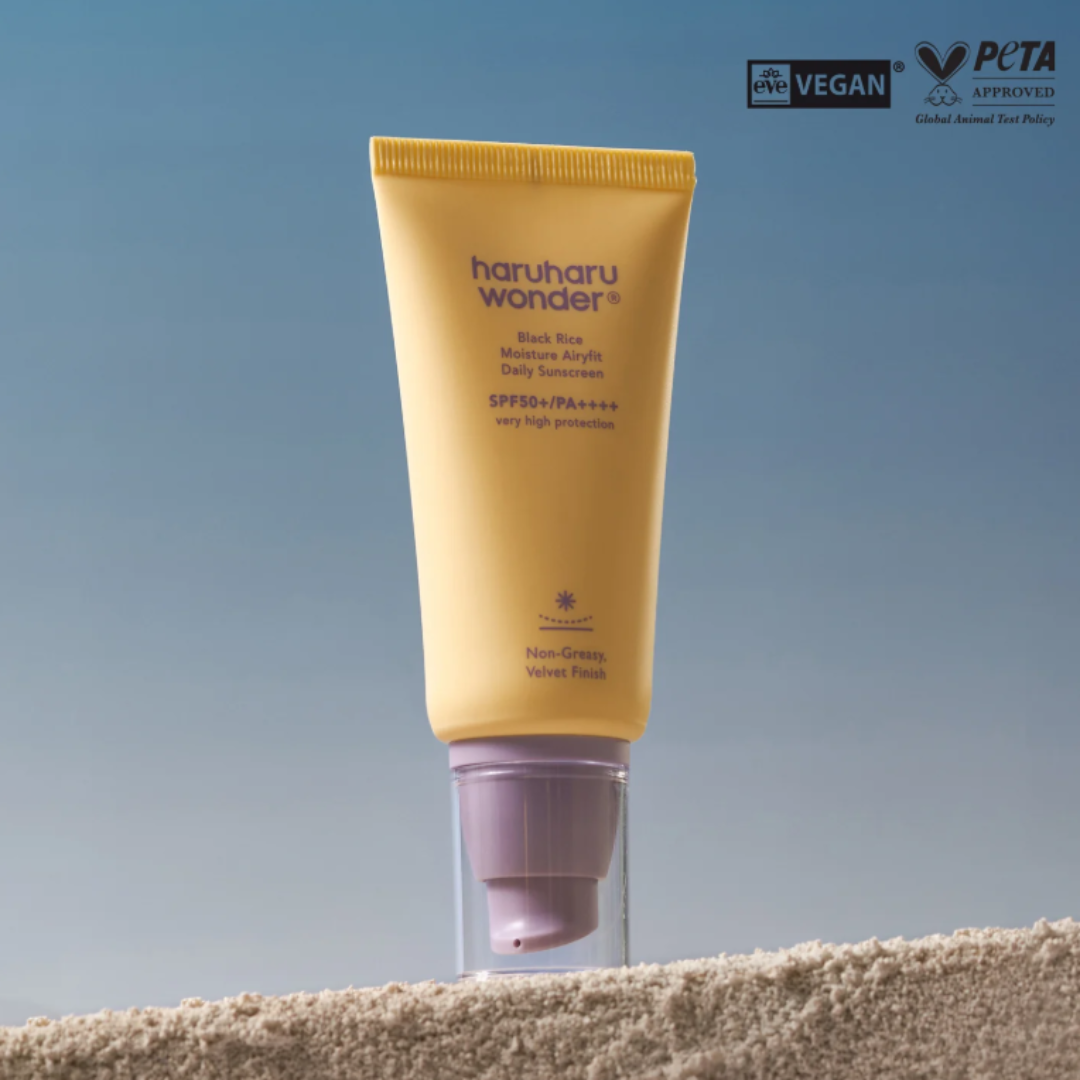 Black Rice Moisture Airy‑Fit Sunscreen SPF50 PA++++ – lightweight chemical sunscreen με anti-oxidants