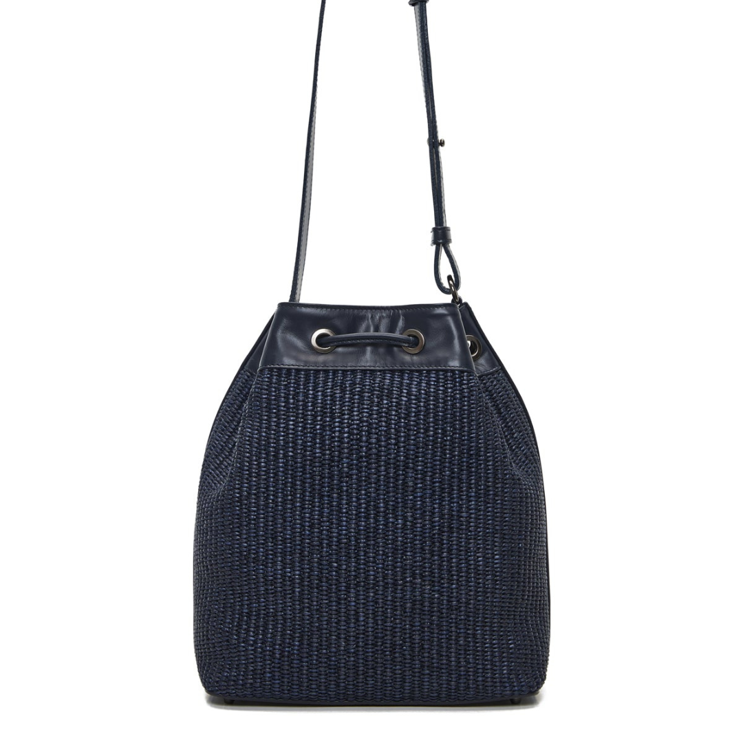 Thea | Πουγκί από ψάθα και δέρμα