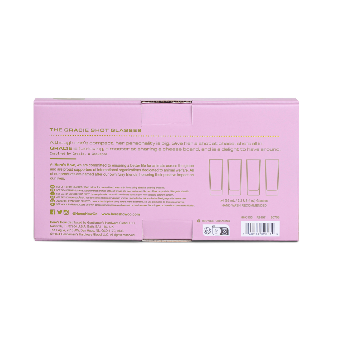 The Gracie | Σετ με 4 χρωματιστά Σφηνοπότηρα 65mL