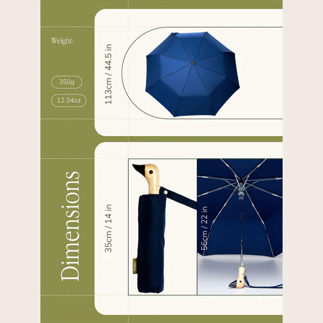 Οικολογική ομπρέλα Original Duckhead Navy με ξύλινη λαβή