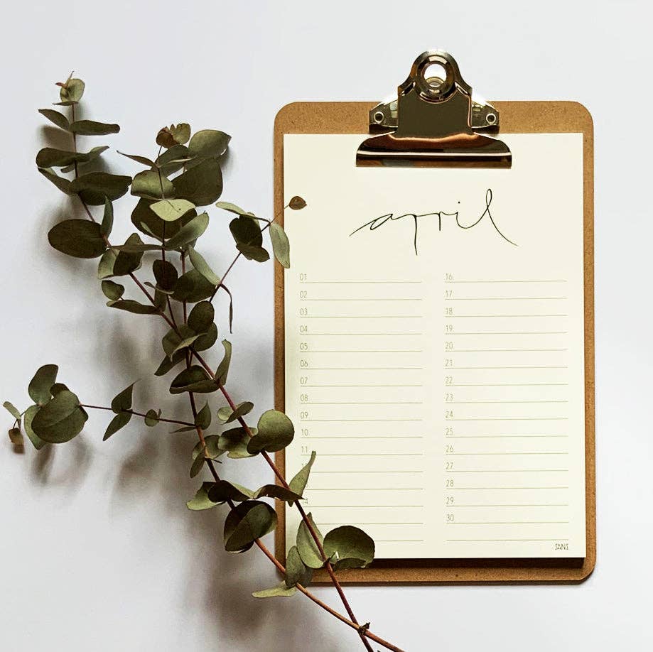 Birthday Calendar Calligraphy