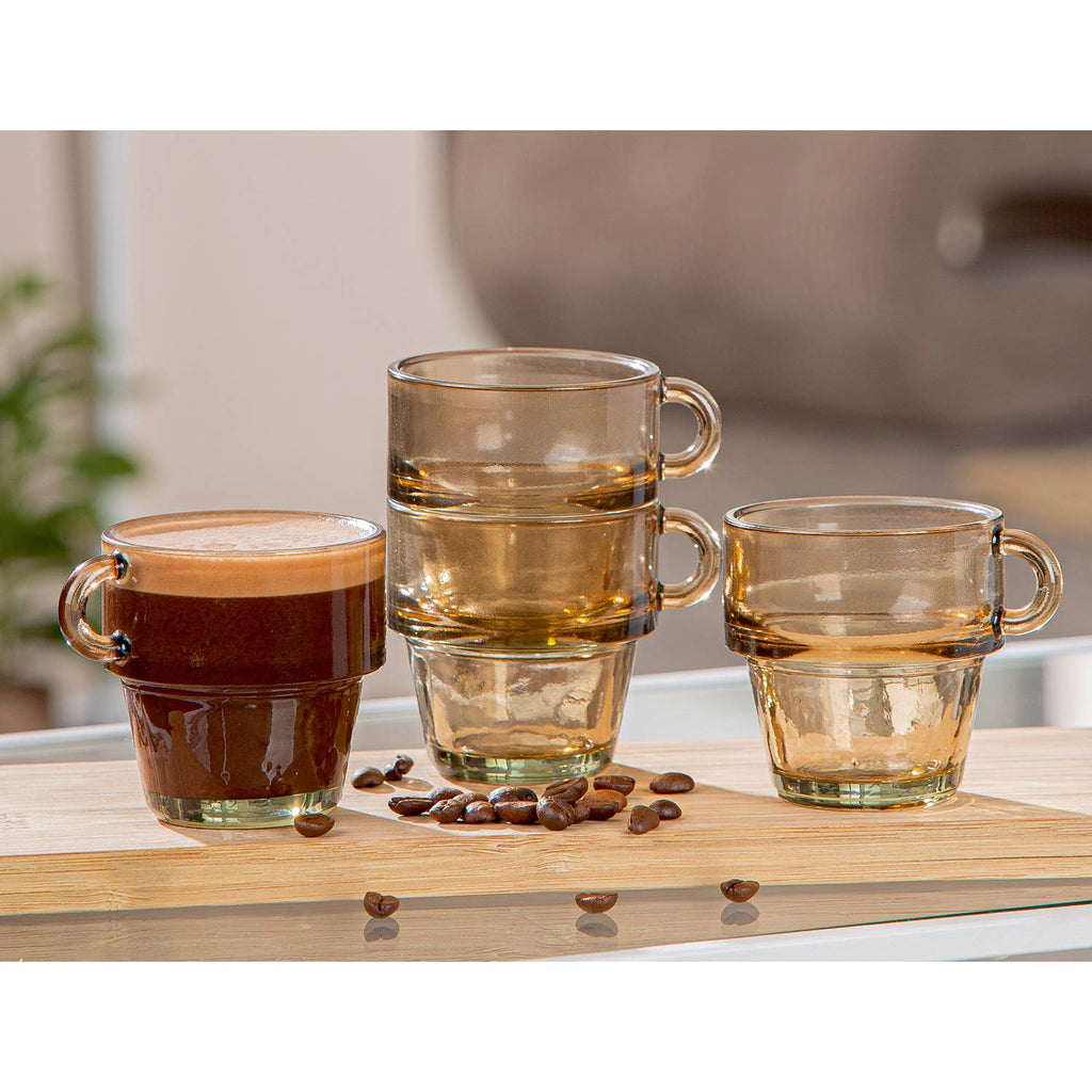 4-piece set of conical espresso cups, brown, H. 6.5 cm, PU 12