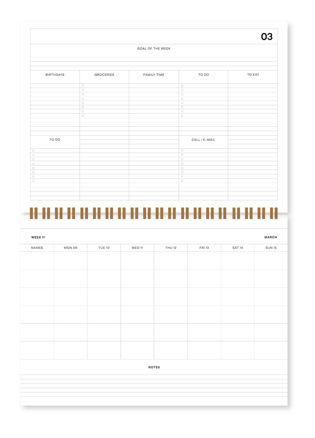 Fabric Family Planner 2025/2026 (18 Μήνες) | Οικογενειακός Οργανωτής | Stripes Pink