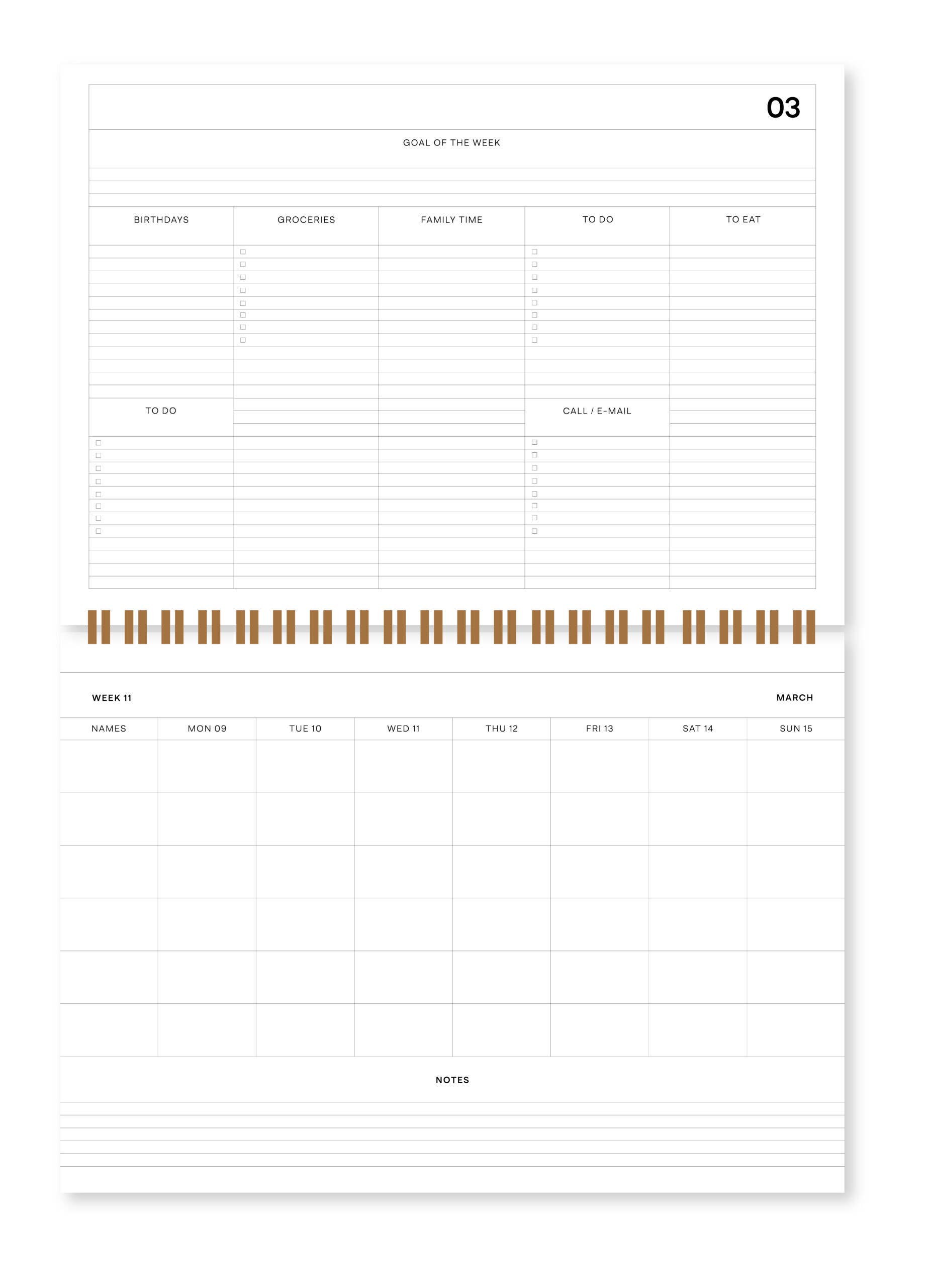 Fabric Family Planner 2025/2026 (18 Μήνες) | Οικογενειακός Οργανωτής | Stripes Pink