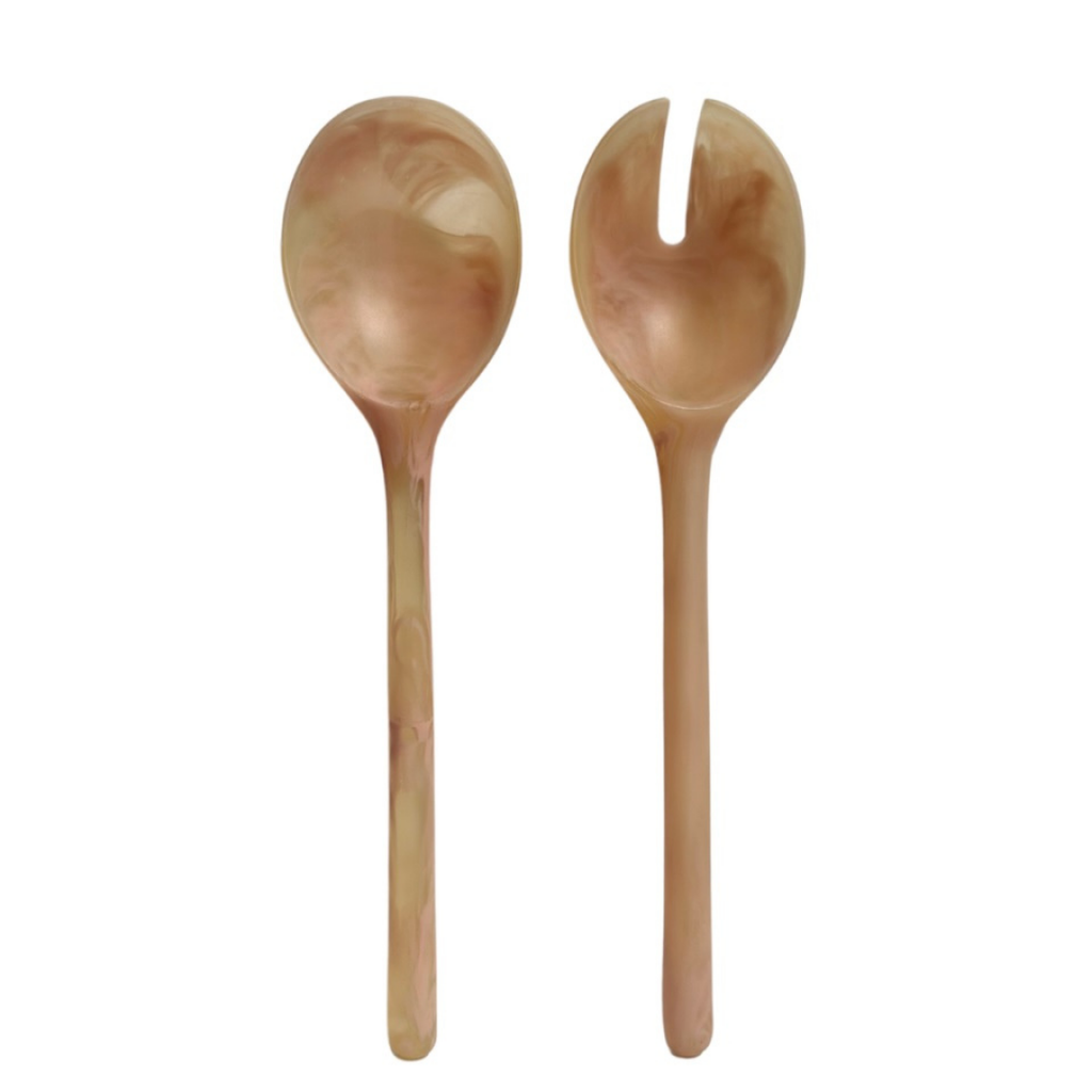 Σετ 2 τεμαχίων σερβιρίσματος σαλάτας σε κοραλί ρητίνη – Maegen – The Ritual Project