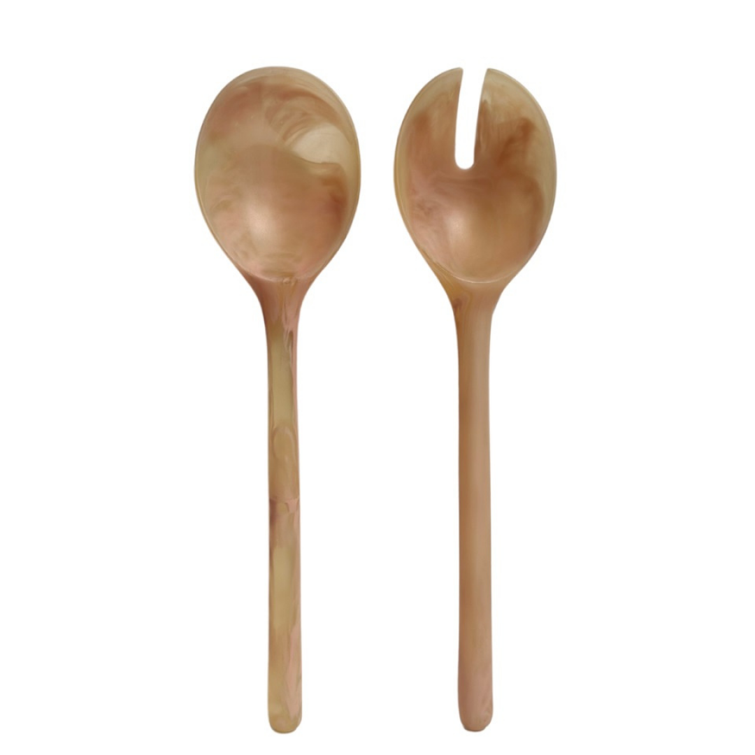 Σετ 2 τεμαχίων σερβιρίσματος σαλάτας σε κοραλί ρητίνη – Maegen – The Ritual Project