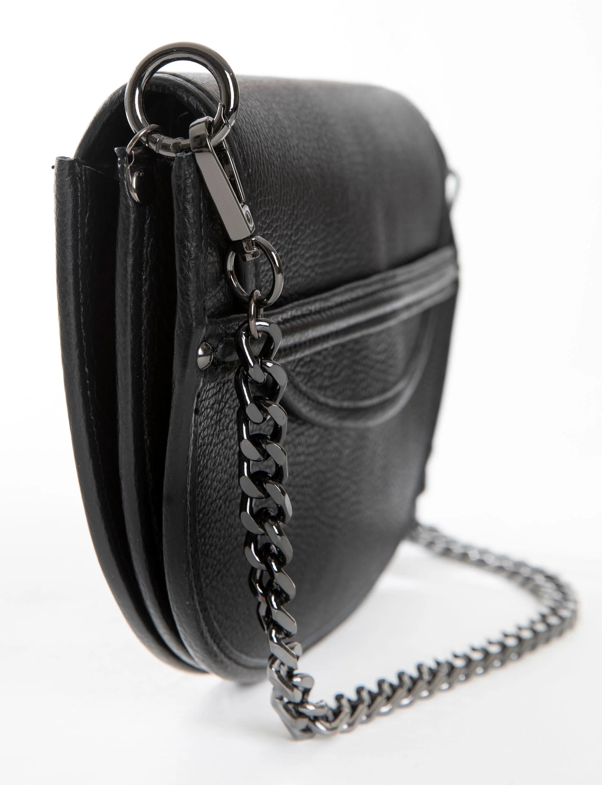 Jean Leather Shoulder Bag | Clutch με Καπάκι