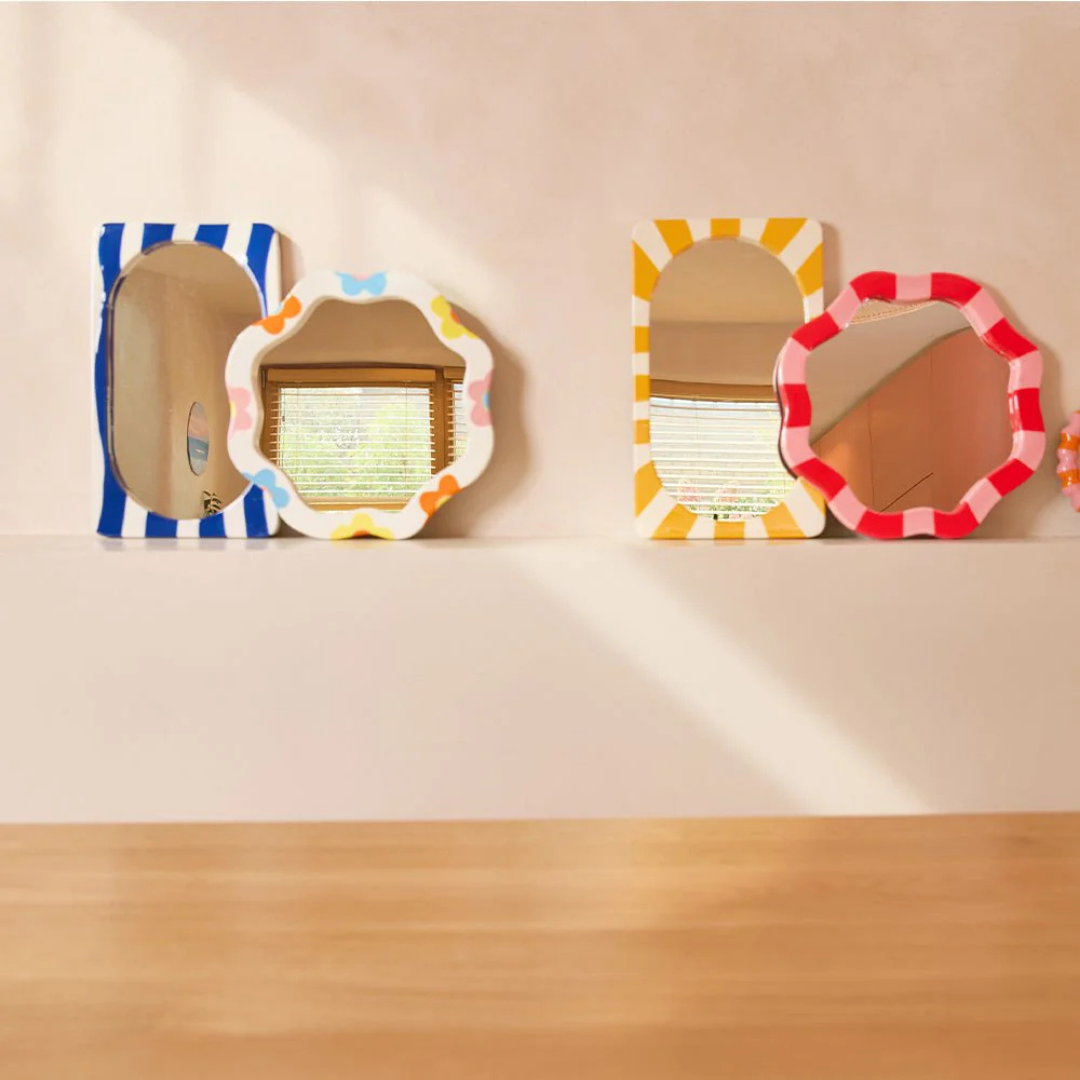 "Marta" Mirror | Hand-Painted Ceramic Mirror