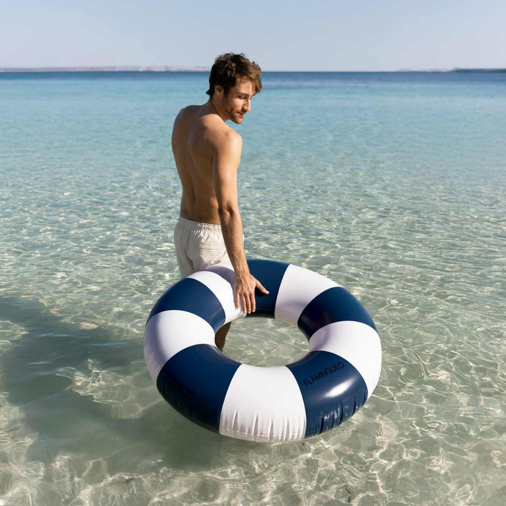 Blue and white inflatable donut pool float – Flamingueo Alabama