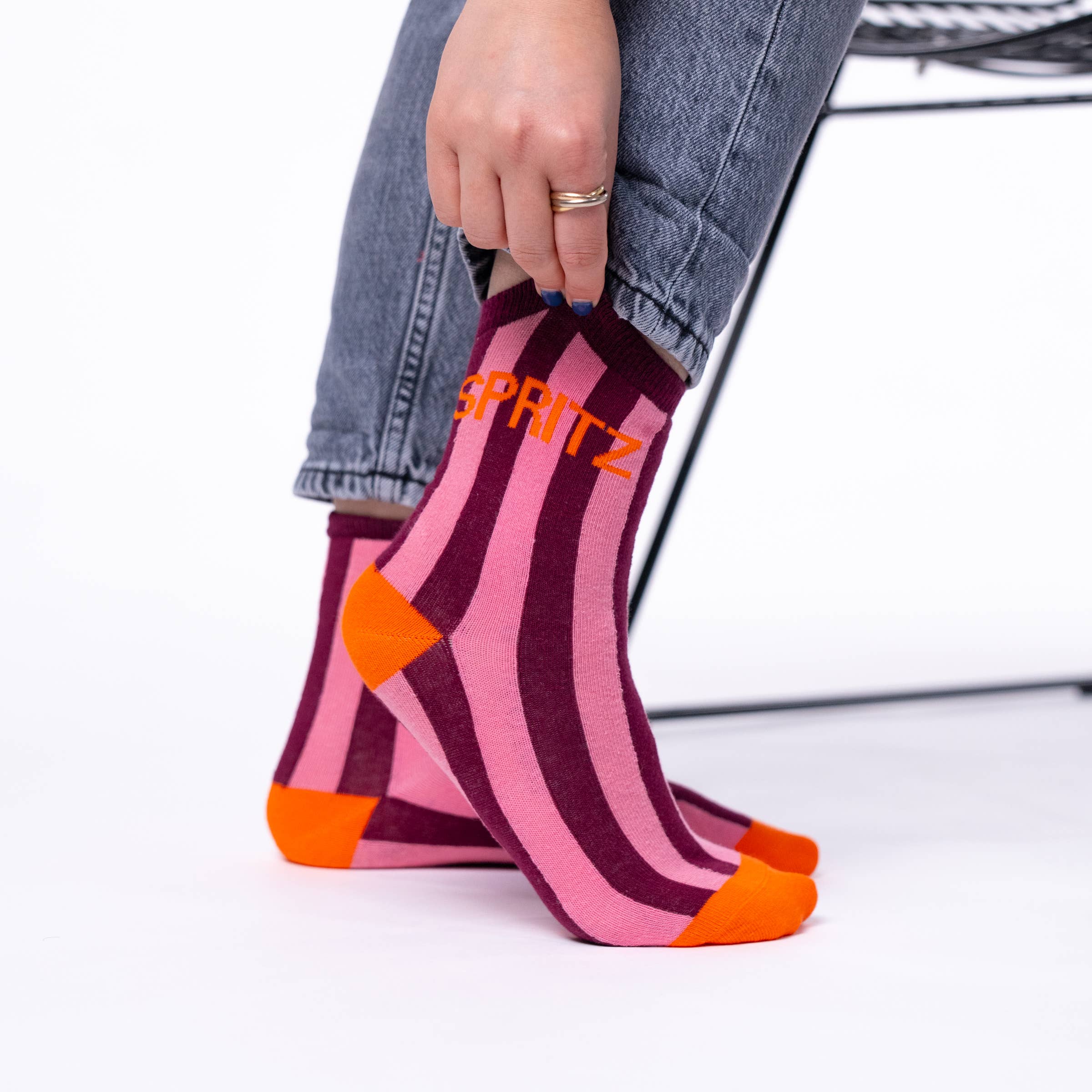 Spritz Striped Combed Cotton Socks