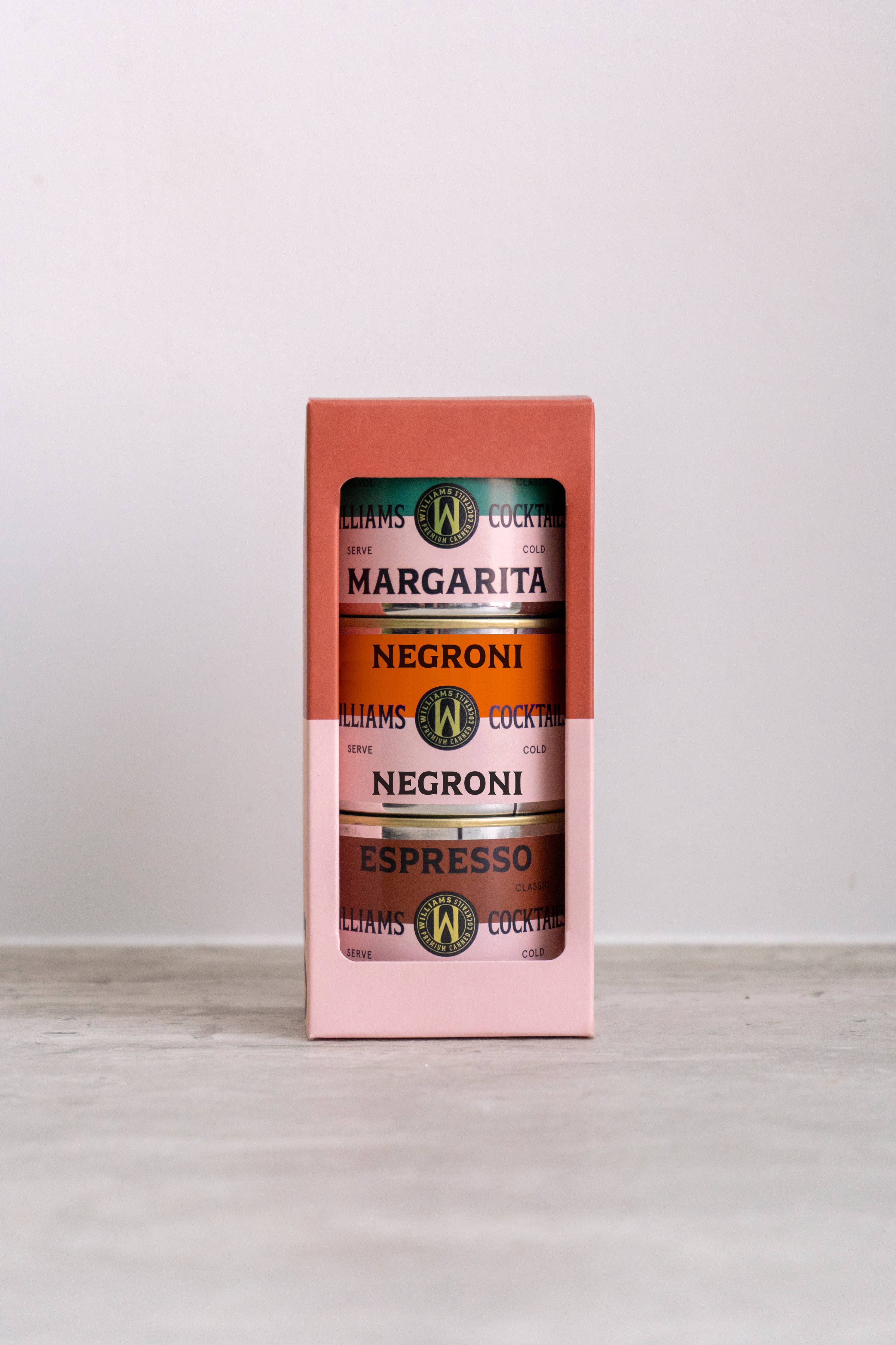 Πολυτελές σετ δώρου Williams Cocktails με Negroni, Margarita και Espresso Martini σε κονσέρβες 130ml.