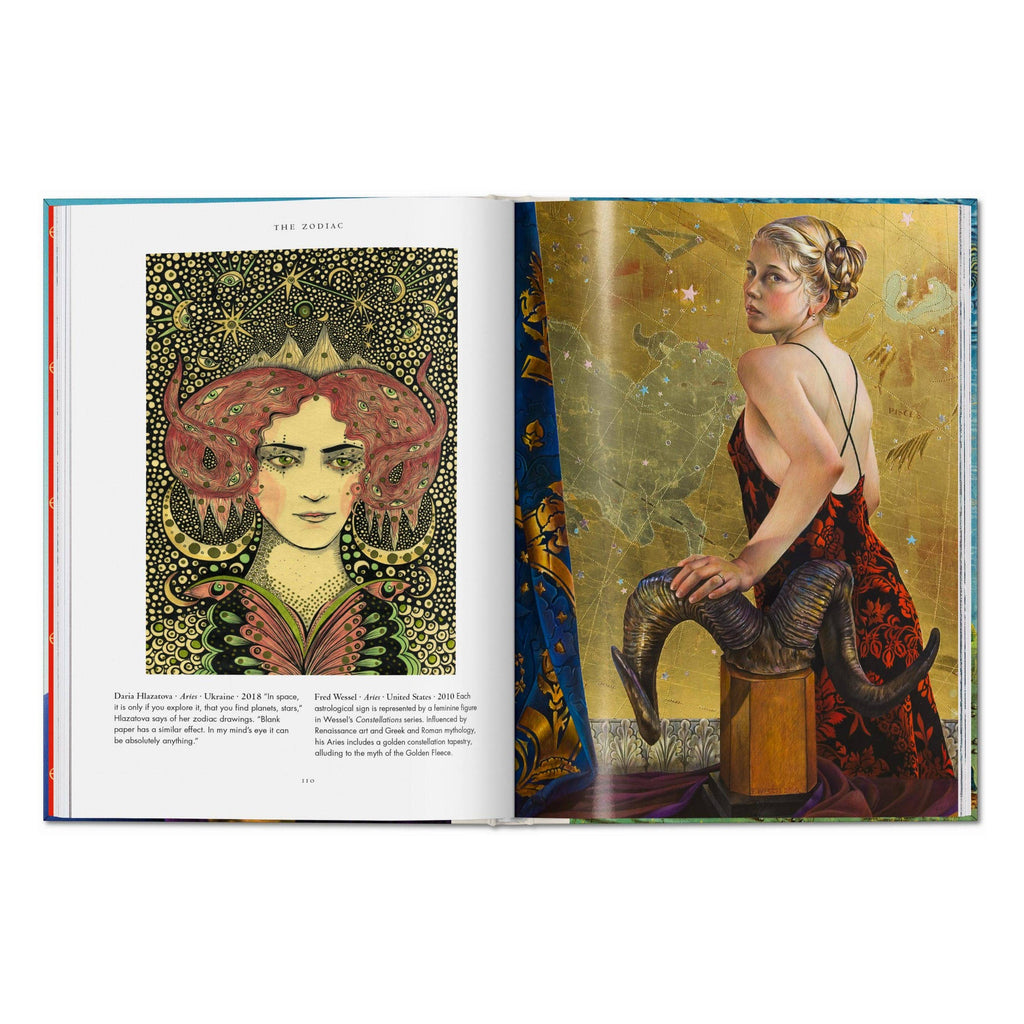 Το premium σκληρόδετο βιβλίο "Astrology" από τη σειρά The Library of Esoterica του εκδοτικού οίκου TASCHEN, με εντυπωσιακό, μυστικιστικό εξώφυλλο και χρυσές λεπτομέρειες.