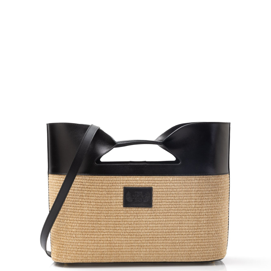 Canis Major | Τσάντα tote από ψάθα και δέρμα