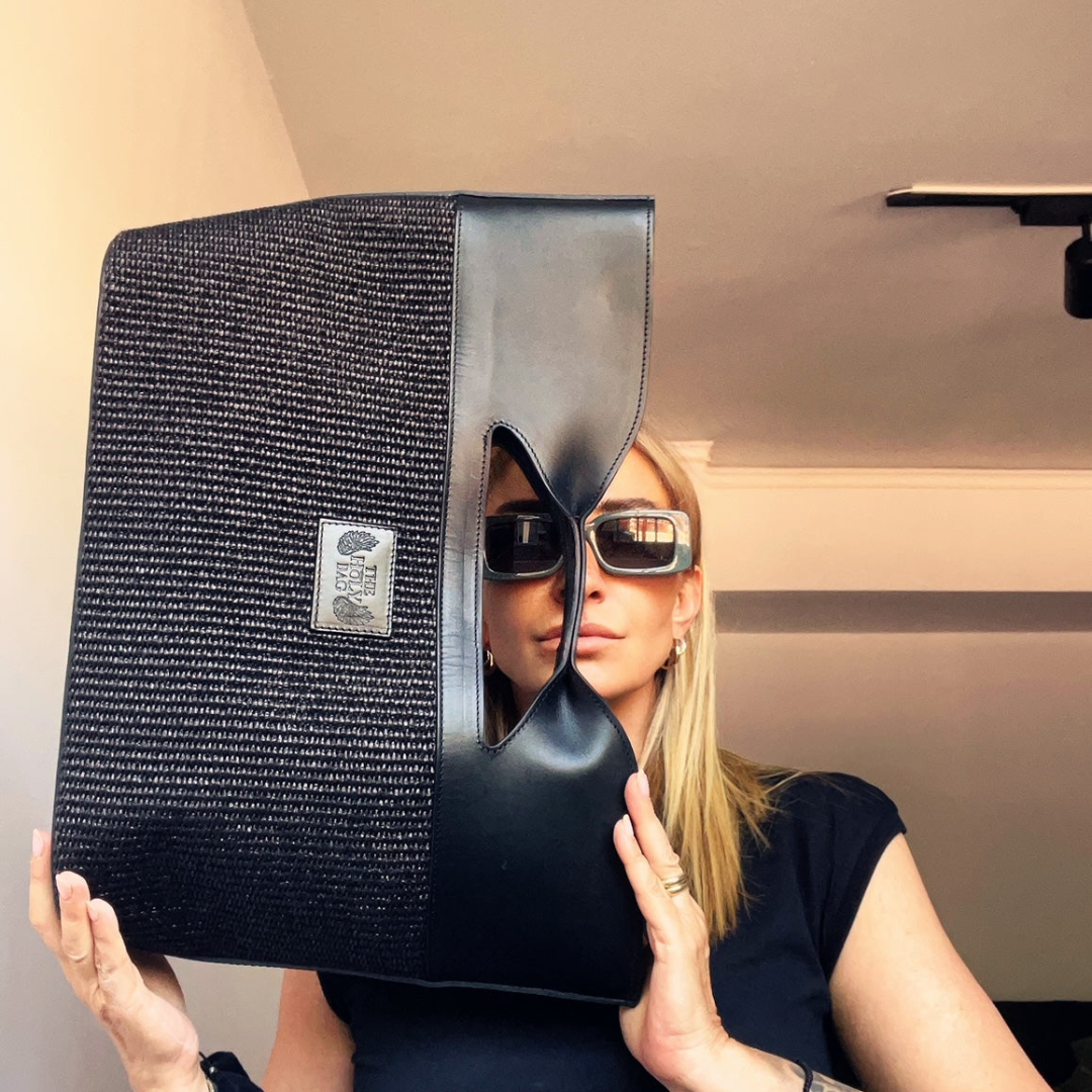 Canis Major | Τσάντα tote από ψάθα και δέρμα