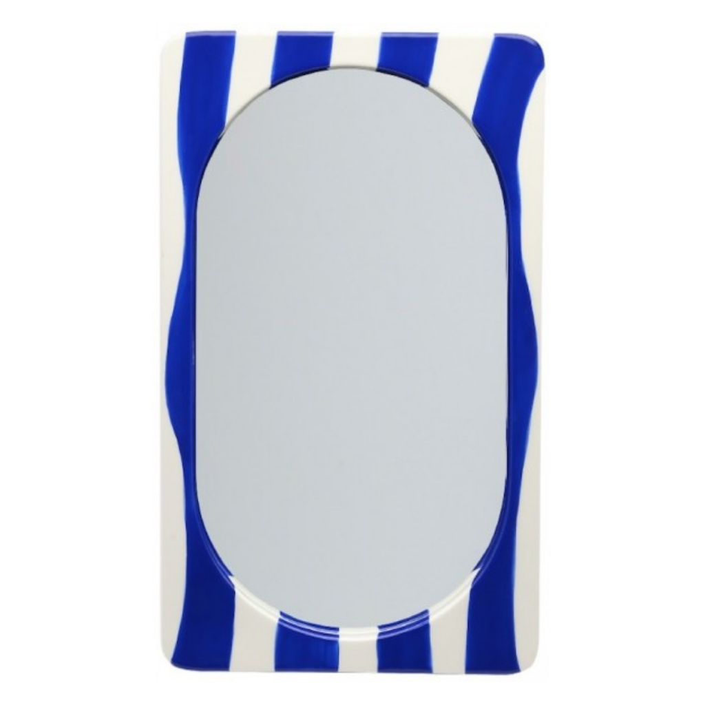 "Celia" Sunny Stripes Mirror | Hand-Painted Tabletop Mirror