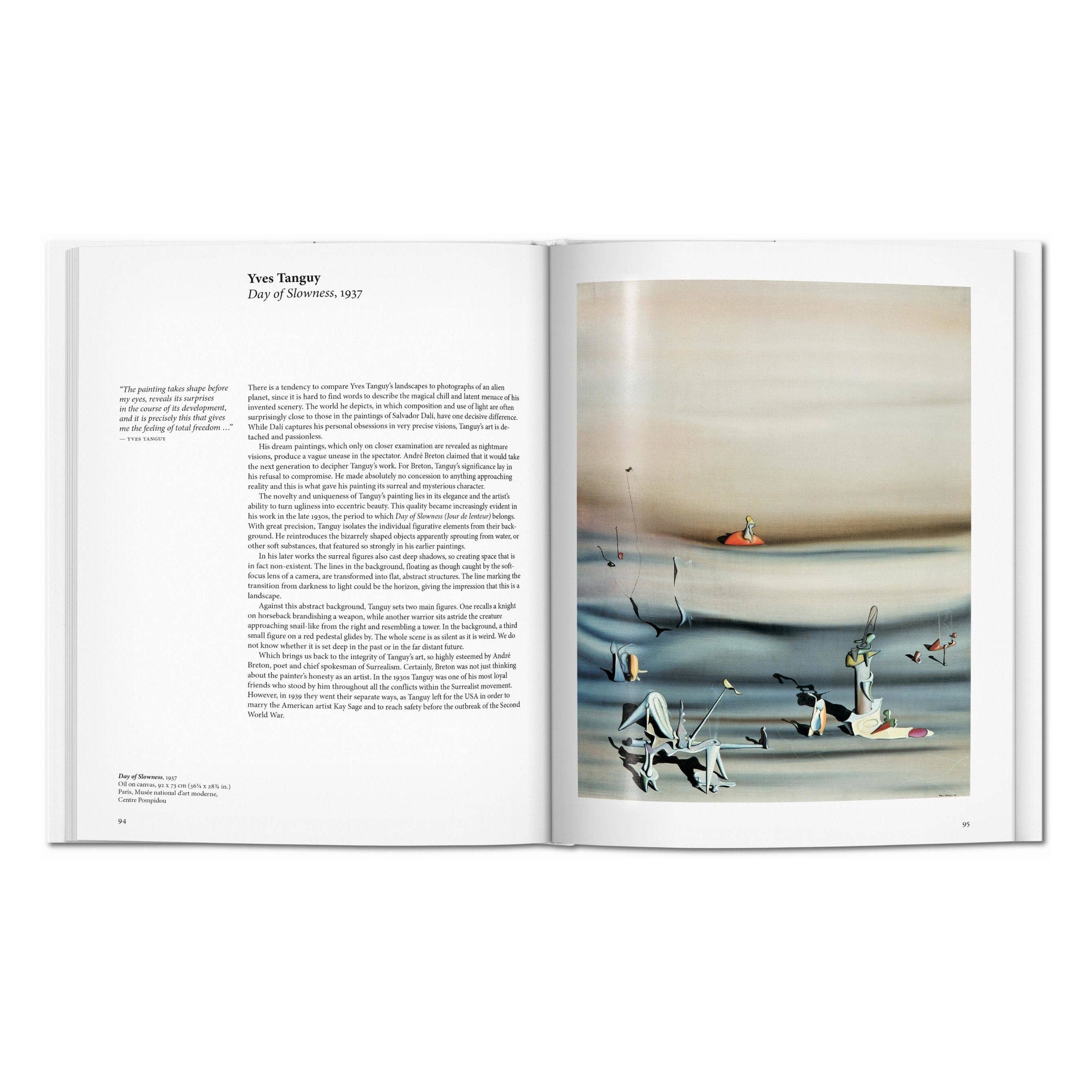 Το σκληρόδετο βιβλίο "Surrealism" της σειράς Basic Art Series του εκδοτικού οίκου TASCHEN, με ένα εμβληματικό σουρεαλιστικό έργο τέχνης στο εξώφυλλο.