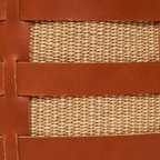 Nissos | Tote shoulder bag made of straw & leather