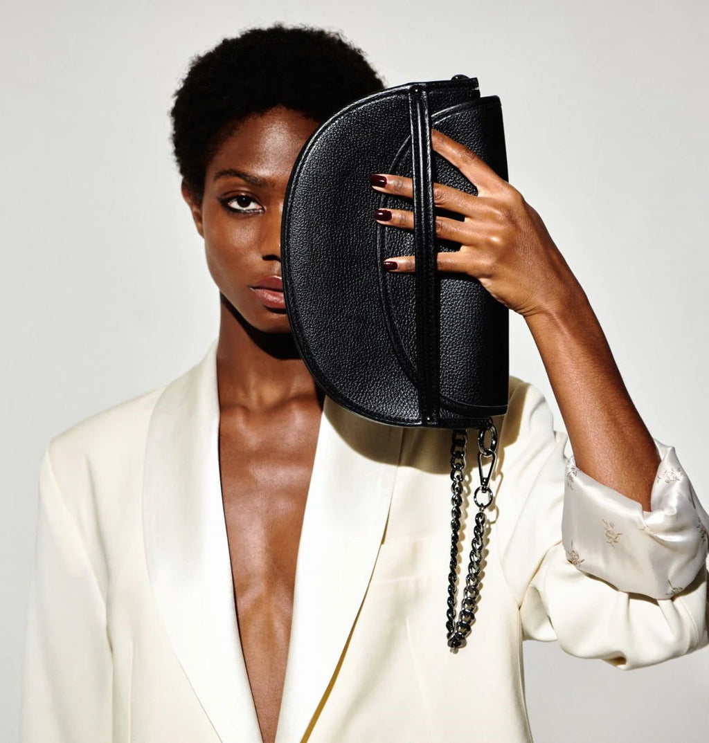 Jean Leather Shoulder Bag | Clutch με Καπάκι