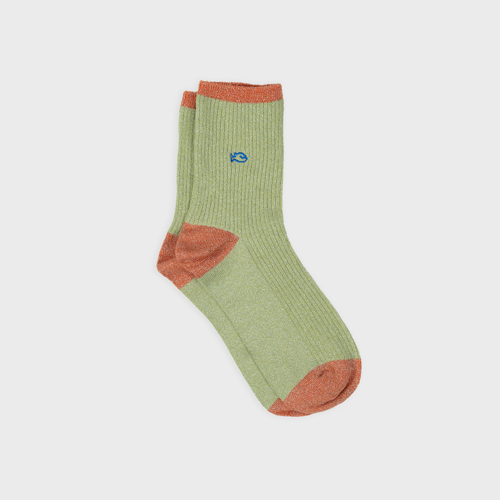 κάλτσες Billybelt από χτενισμένο βαμβάκι σε vintage πράσινο της μέντας (mint green) με κεντημένο λογότυπο.