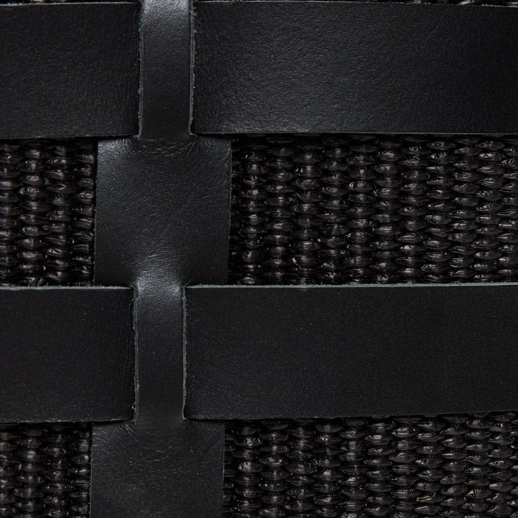 Nissos | Tote τσάντα ώμου από ψάθα & δέρμα