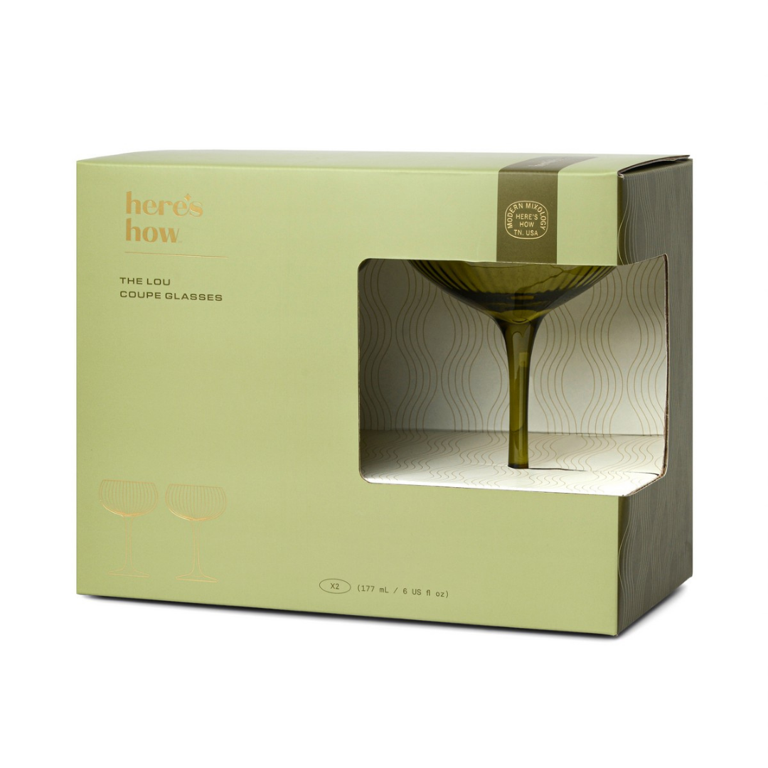 The Lou Coupe Glass | Σετ με 2 Olive Ποτήρια