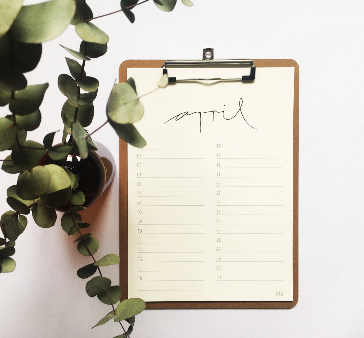 Birthday Calendar Calligraphy