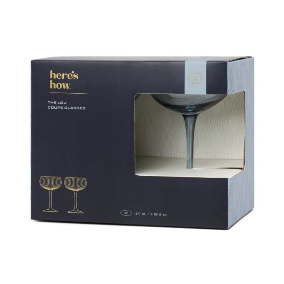 The Lou Coupe Glass | Σετ με 2 Blue ποτήρια