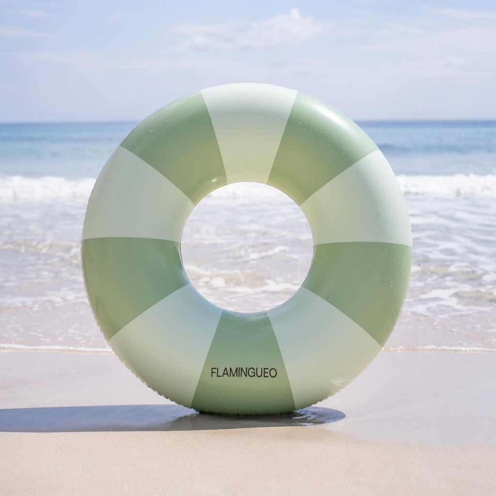 Green donut pool float PVC 0,28 mm με διπλή βαλβίδα