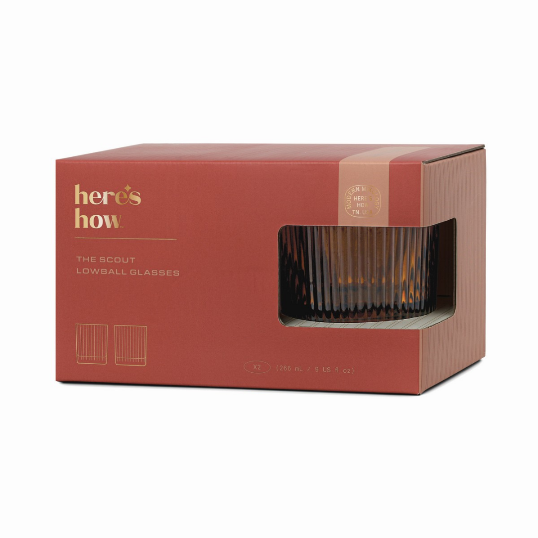 The Scout | Σετ με 2 χαμηλά Amber Ποτήρια