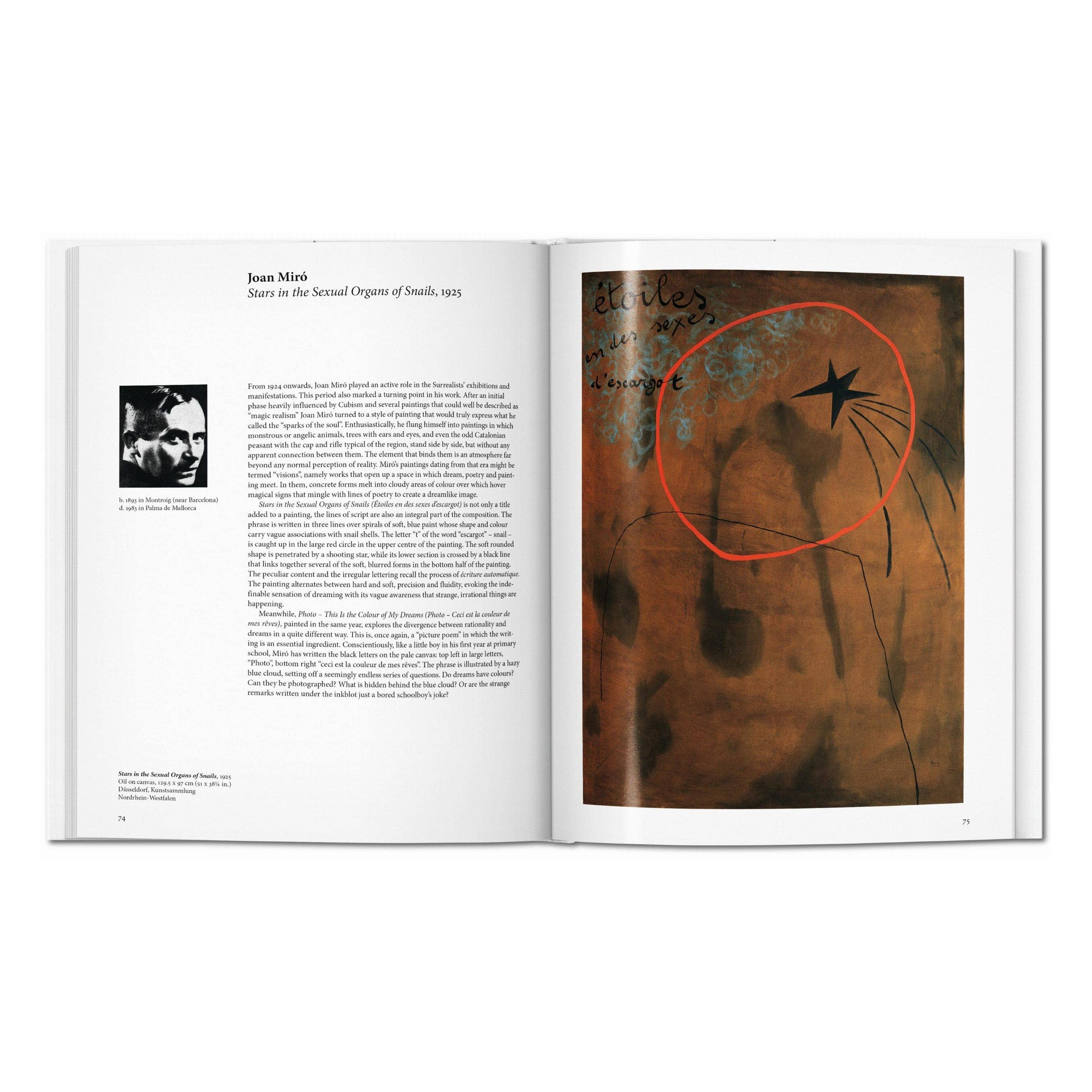 Το σκληρόδετο βιβλίο "Surrealism" της σειράς Basic Art Series του εκδοτικού οίκου TASCHEN, με ένα εμβληματικό σουρεαλιστικό έργο τέχνης στο εξώφυλλο.