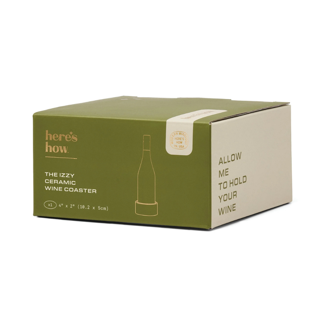Here’s How The Izzy Wine Coaster Green – χειροποίητη κεραμική υποδοχή ποτηριού