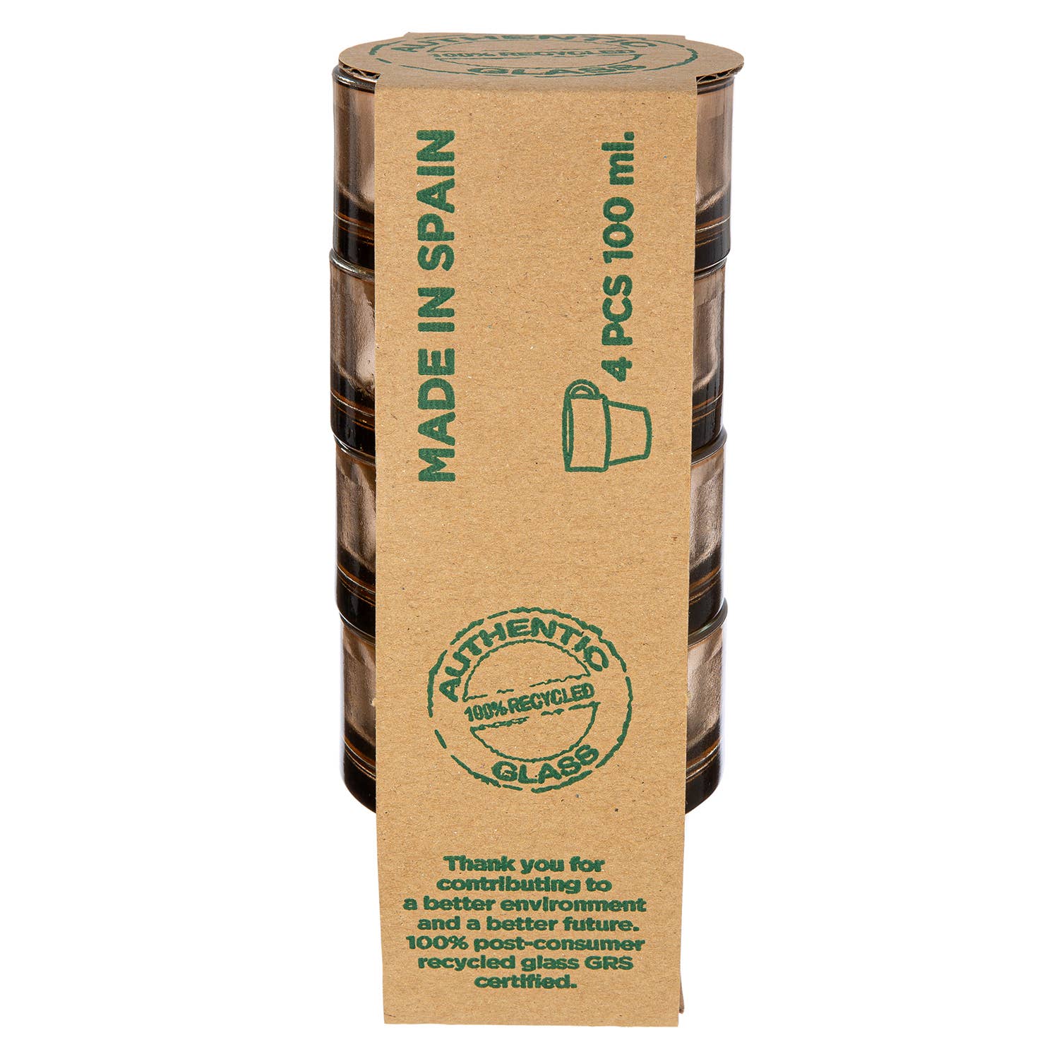 4-piece set of conical espresso cups, brown, H. 6.5 cm, PU 12