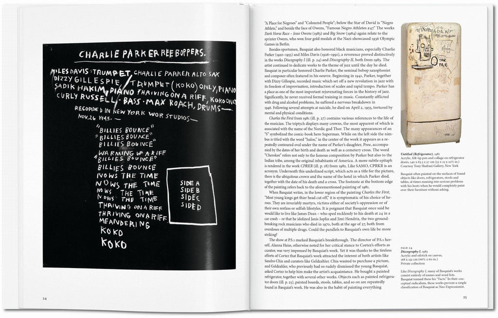 Το βιβλίο Basquiat των εκδόσεων TASCHEN, 40ή επετειακή έκδοση, με σκληρό εξώφυλλο που απεικονίζει εμβληματικό έργο του καλλιτέχνη.
