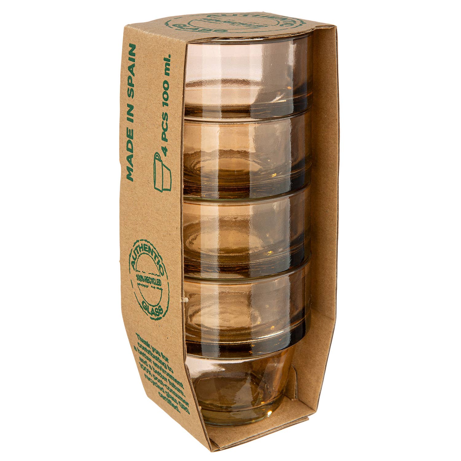 4-piece set of conical espresso cups, brown, H. 6.5 cm, PU 12