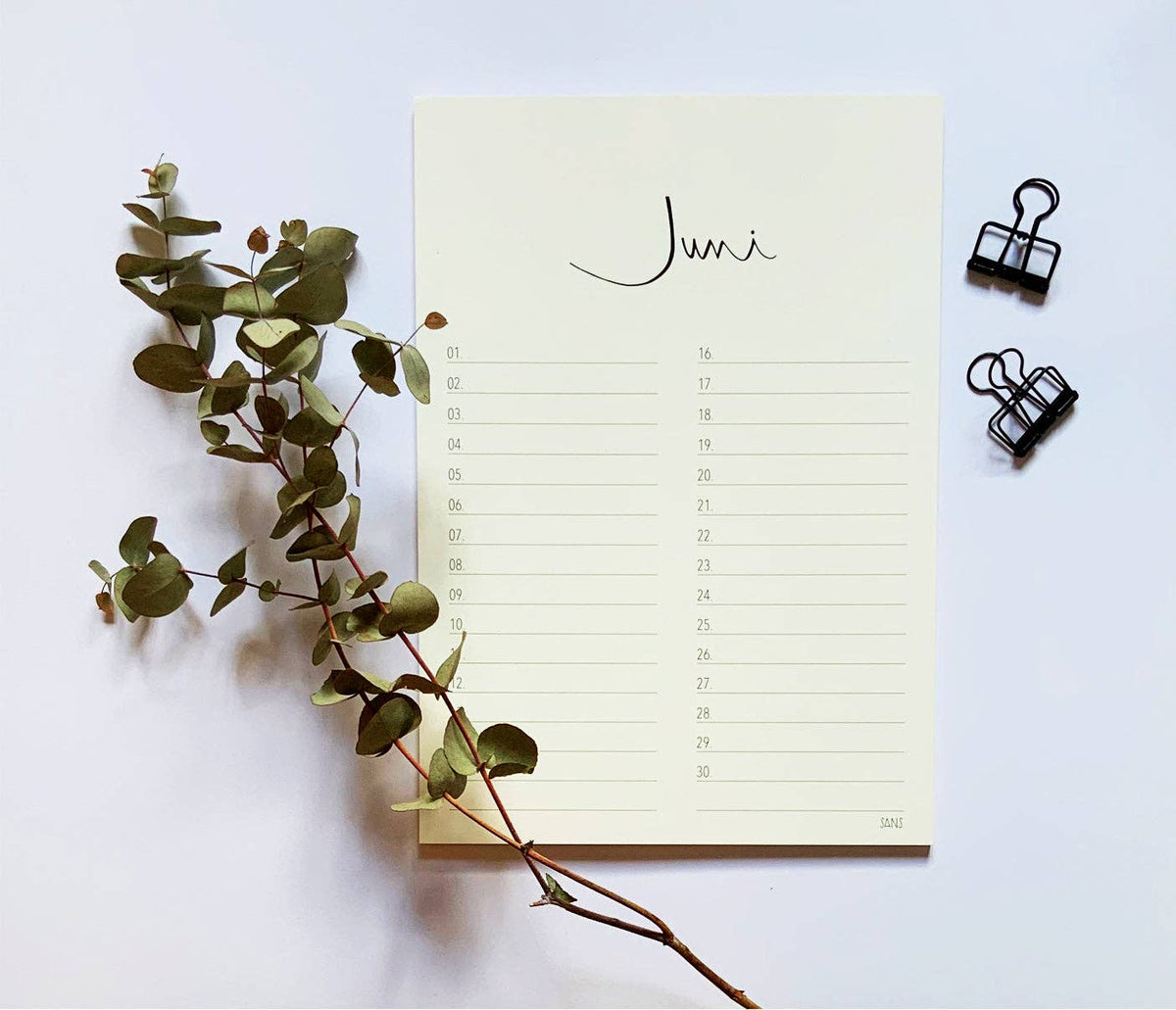 Birthday Calendar Calligraphy