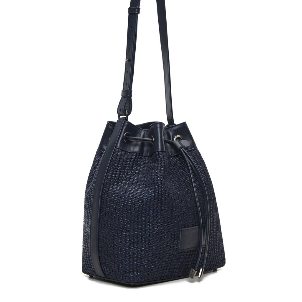 Thea | Πουγκί από ψάθα και δέρμα