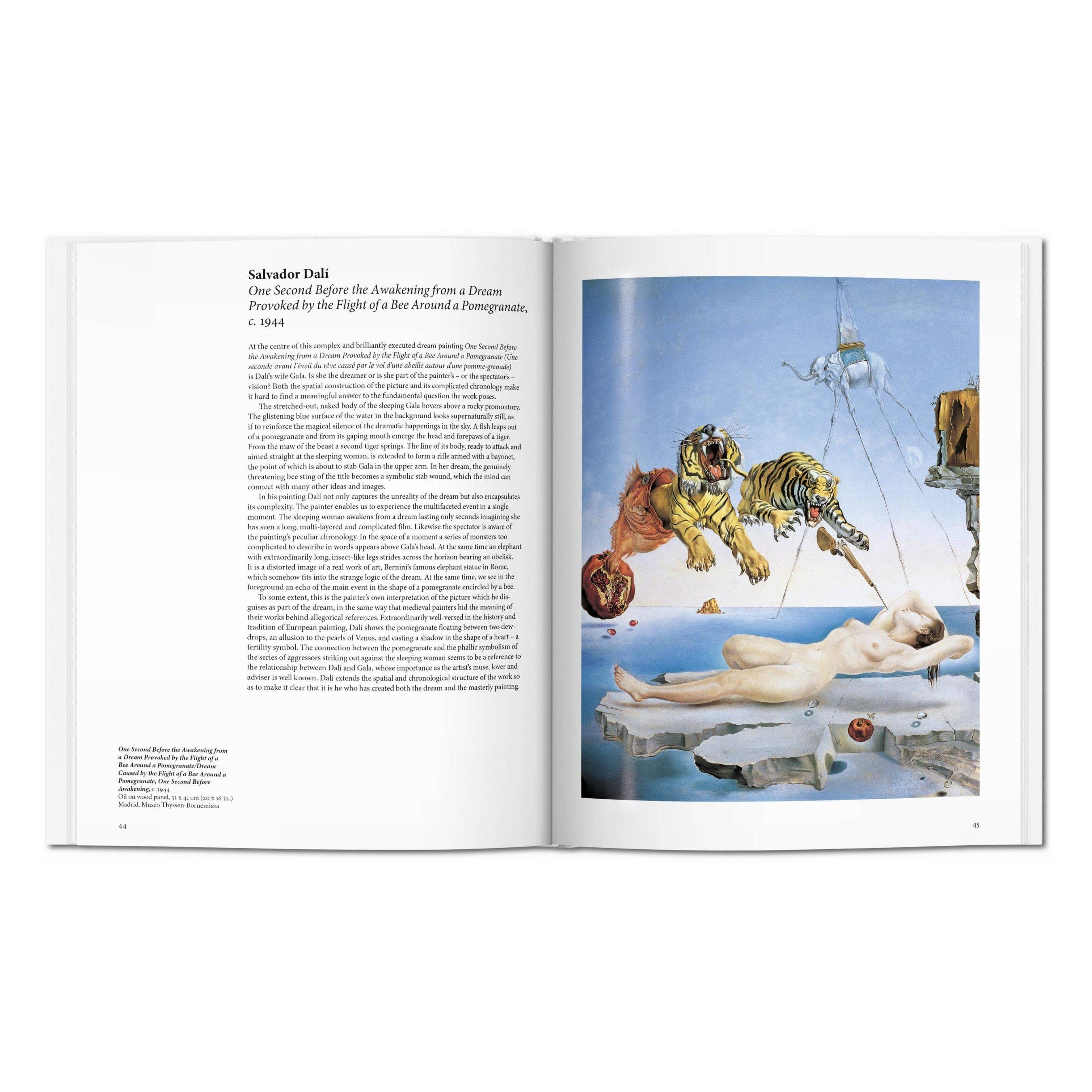 Το σκληρόδετο βιβλίο "Surrealism" της σειράς Basic Art Series του εκδοτικού οίκου TASCHEN, με ένα εμβληματικό σουρεαλιστικό έργο τέχνης στο εξώφυλλο.