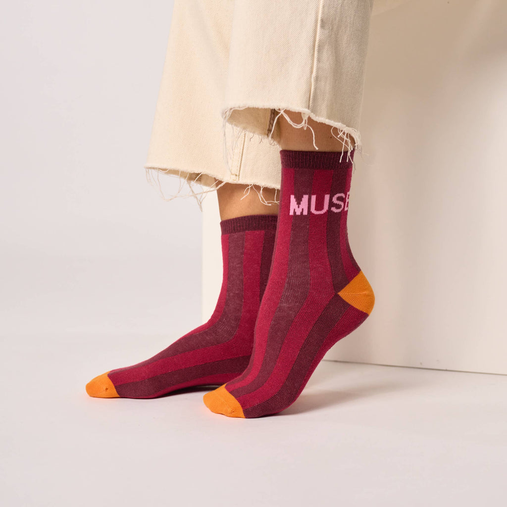 Combed Cotton Striped Socks | Muse