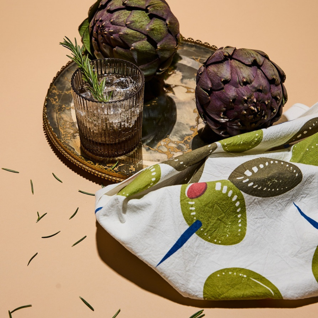 Πετσέτα κοκτέιλ The Emmy “Olives” 100% βαμβάκι – μοτίβο ελιάς