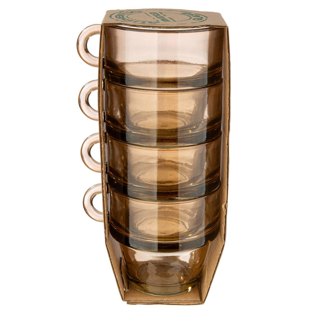 4-piece set of conical espresso cups, brown, H. 6.5 cm, PU 12