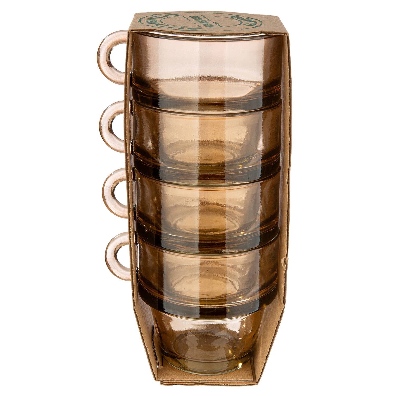 4-piece set of conical espresso cups, brown, H. 6.5 cm, PU 12