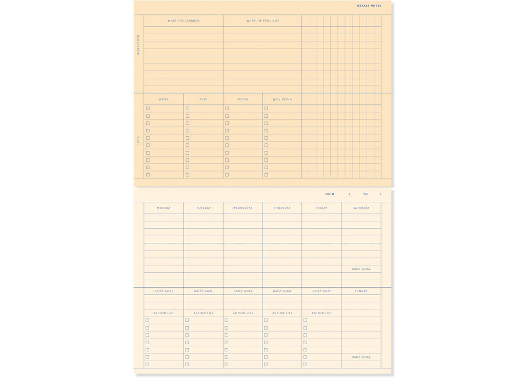 A-Journal Deskplanner Checkered Coral | Εβδομαδιαίος Επιτραπέζιος Οργανωτής (A4)