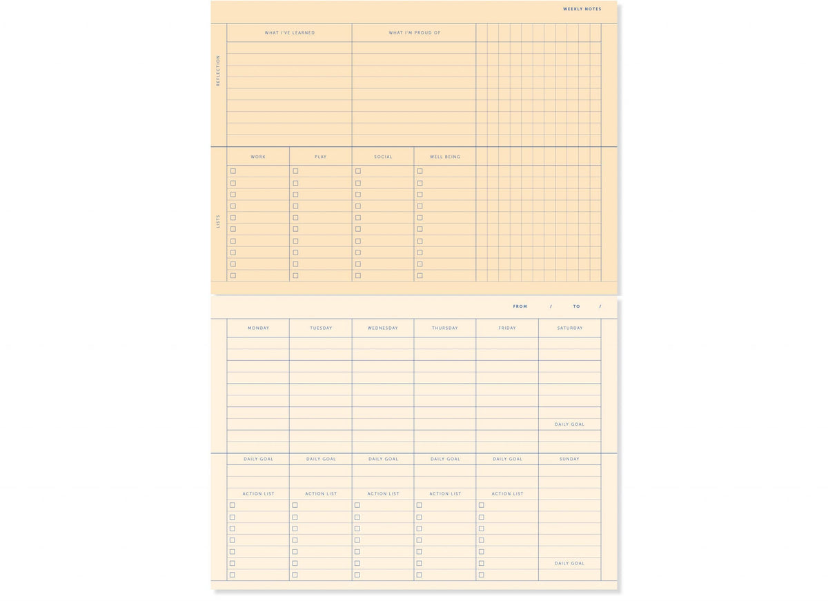 A-Journal Deskplanner Checkered Coral | Εβδομαδιαίος Επιτραπέζιος Οργανωτής (A4)