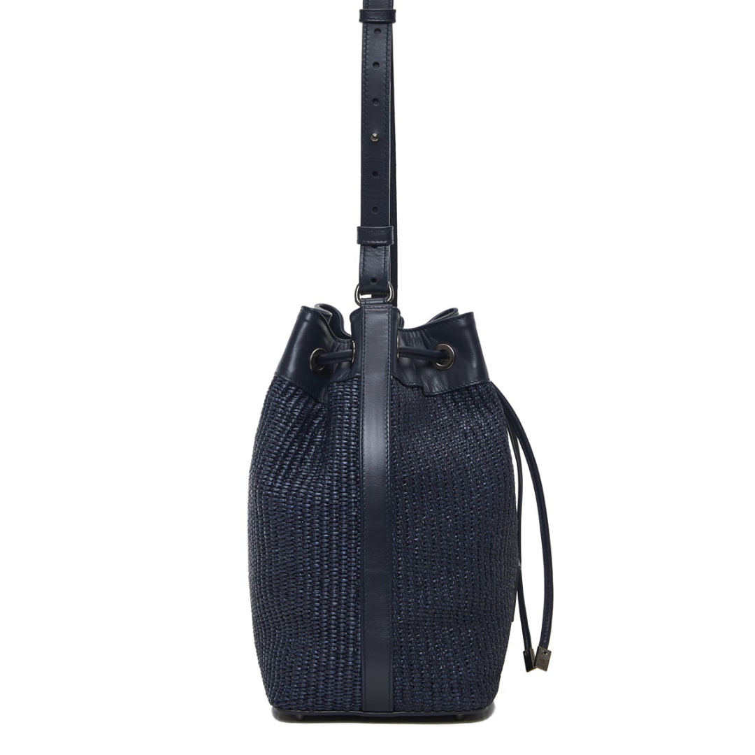 Thea | Πουγκί από ψάθα και δέρμα