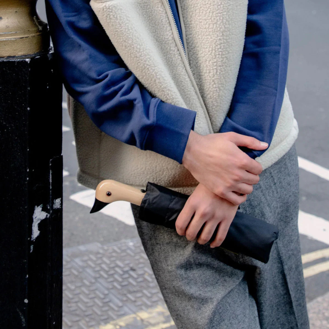 Black Eco-Friendly Compact Umbrella