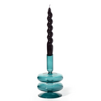 Ocean Teal glass candle holder 15cm