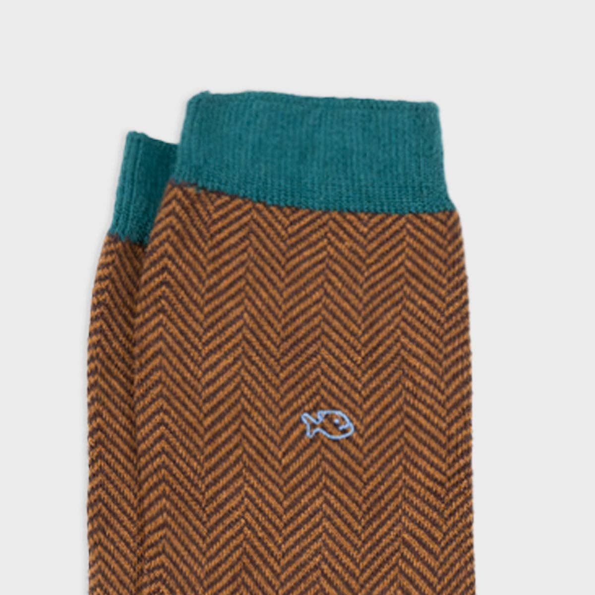 Spruce Chevron Combed Cotton Socks