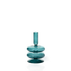Ocean Teal glass candle holder 15cm
