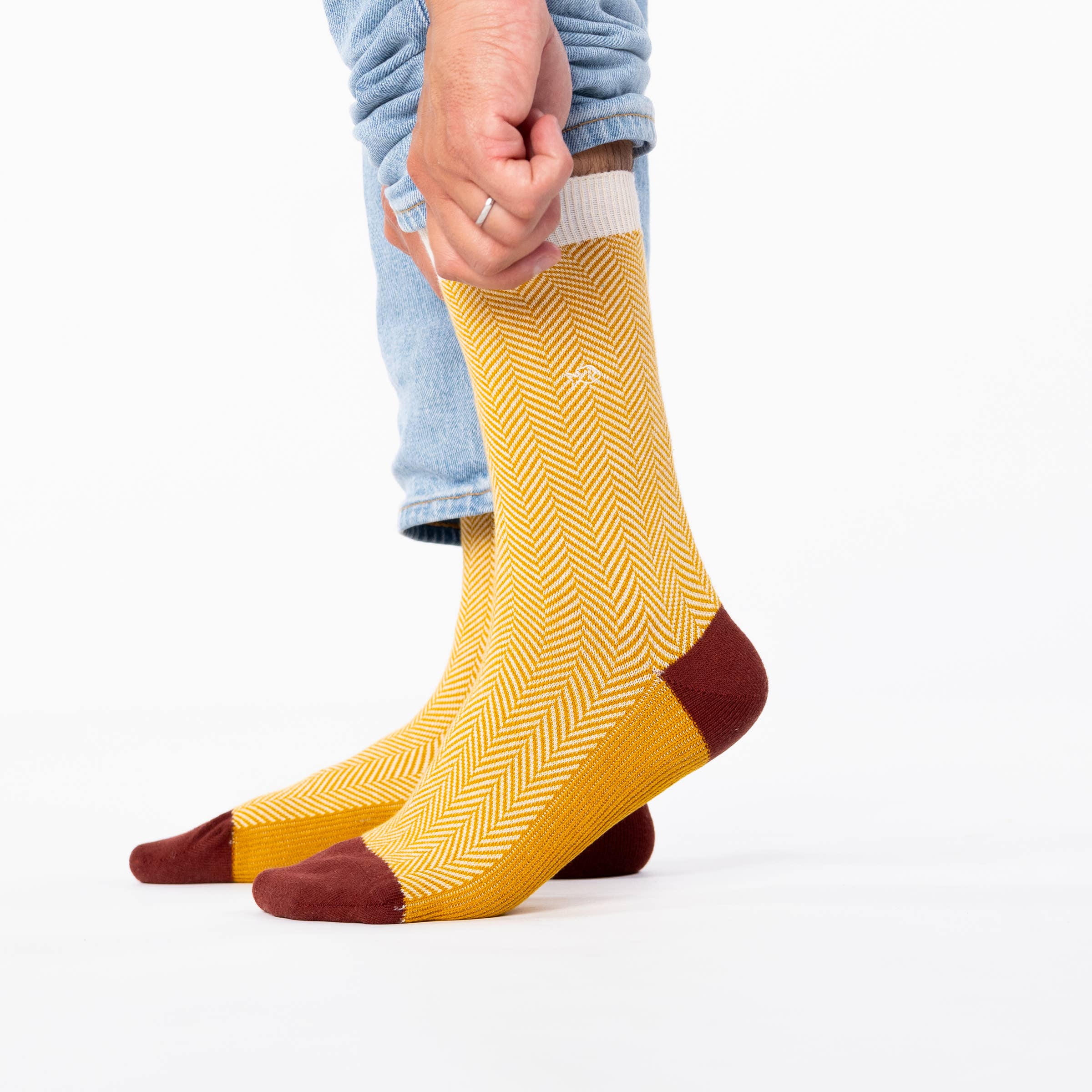 Chevron Dune Combed Cotton Socks