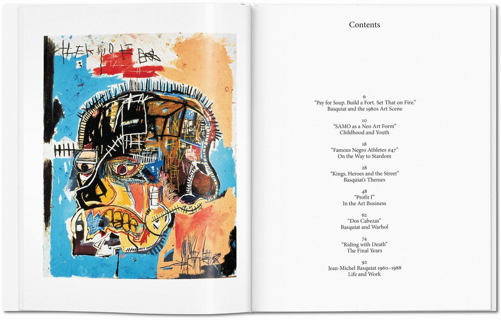 Το βιβλίο Basquiat των εκδόσεων TASCHEN, 40ή επετειακή έκδοση, με σκληρό εξώφυλλο που απεικονίζει εμβληματικό έργο του καλλιτέχνη.